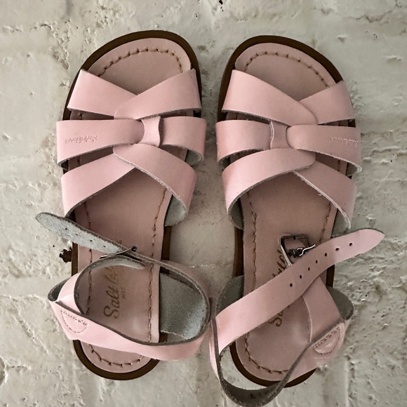 Salt Water Original Pink Leather Sandals Kids Size 12 - Picture 2 of 7